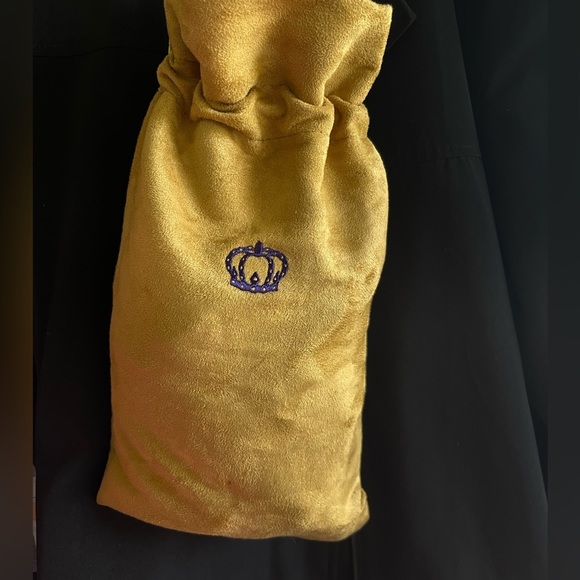 Crown Reserve Brown Velvety Gold Drawstring Storage Bag - Picture 5 of 6